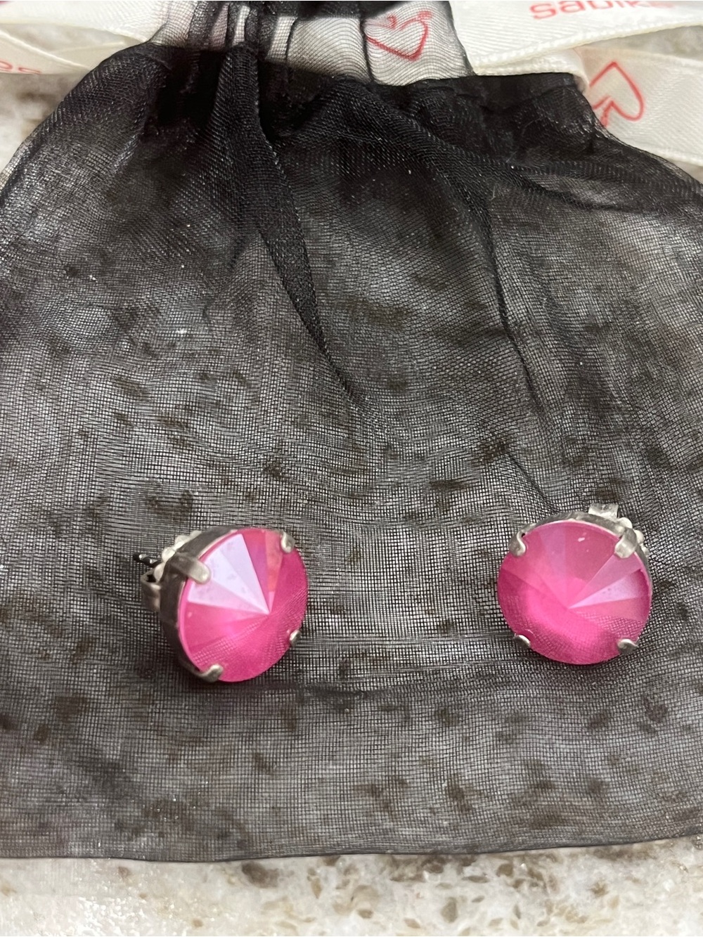 💗🌸💗🌸💗Sabika Hot Pink Faceted Crystal Stud Earrings FREE SHIP TODAY ONLY 💗🌸